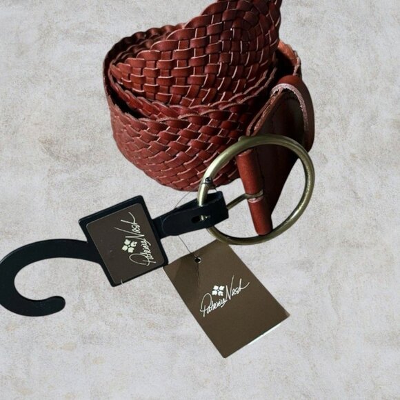 Patricia Nash Accessories - Patricia Nash Women's Braided Stitched Leather Belt Tan Size Small New with Tags